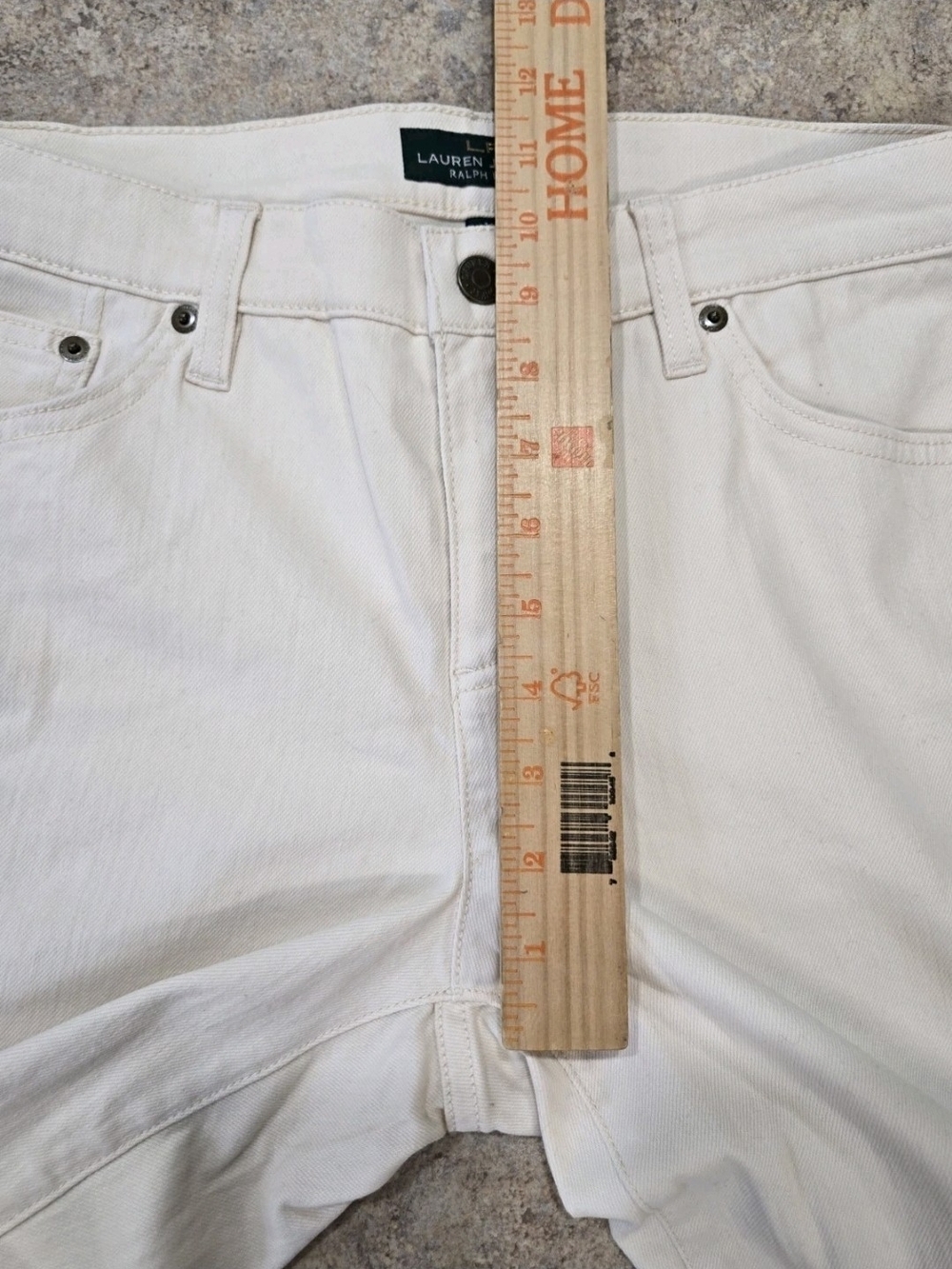 Lauren Jeans Co Modern Straight Creamy White Jeans Womens 10 Straight Leg EUC - Picture 9 of 10